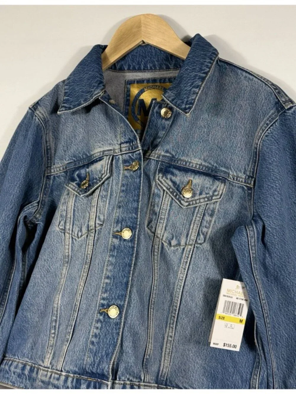 NEW MICHAEL Michael Kors Women's M Cropped Denim Jacket NWT $155